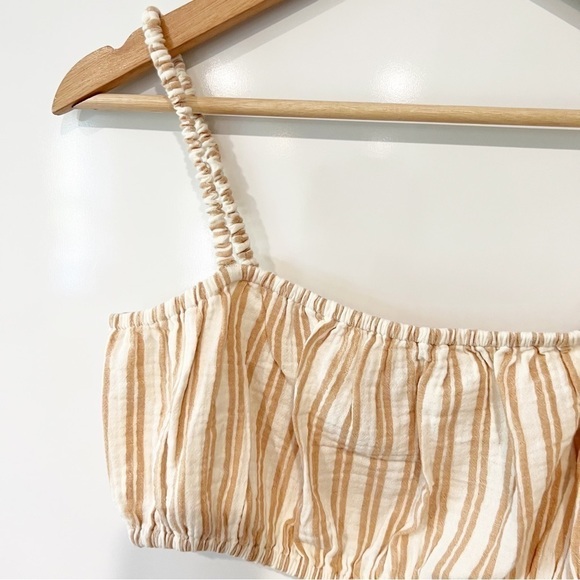 NWT Madewell Lightestspun Cover-Up Bubble Crop Top in Stripe - Picture 7 of 12